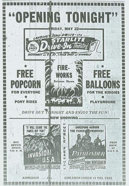 Starlite Drive-In Theatre - Grand Opening Ad May 22 1953 (newer photo)